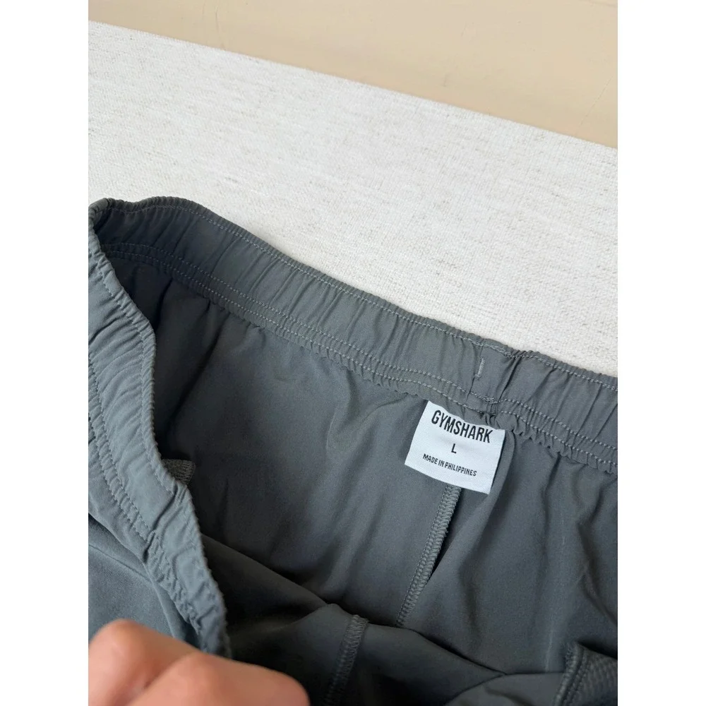 Gymshark Arrival Woven Joggers Mens Large Charcoal Grey Slim Tapered Zip Ankle
